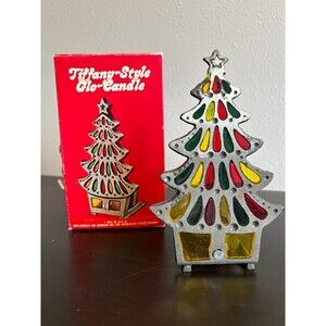 Vintage Tiffany Style Glo Candle Christmas Tree Light Retro Colorful